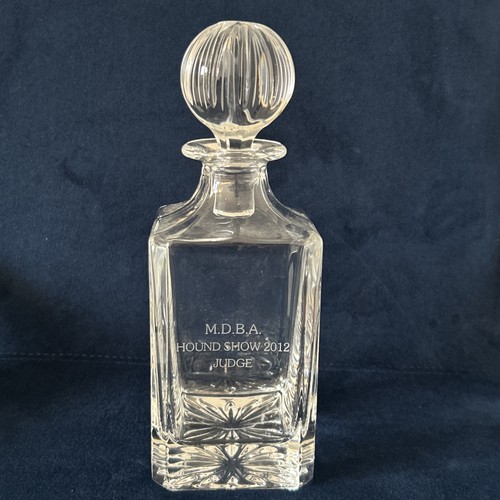 Etched clear glass decanter - glass,