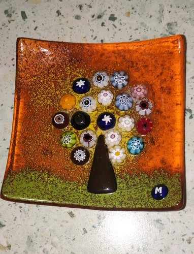 Art glass dish - glass,